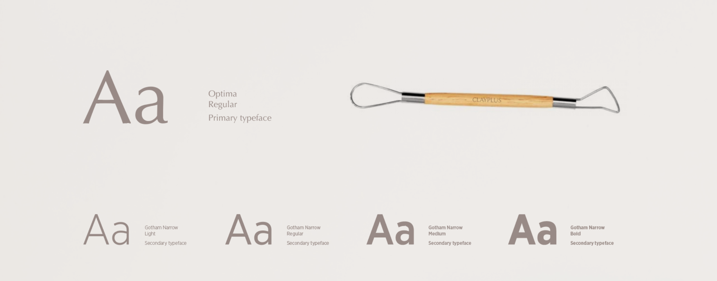 Clayplus typography system and branded pottery tool